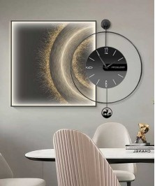 60*60 Cm Crytsall Porsalein Painting With Led Light And Clock 50*50 Cm 